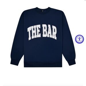 THE BAR VARSITY SWEATSHIRT NAVY/WHITE